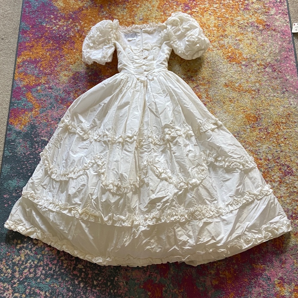 Princess Diana Vintage 80s Wedding Dress Size 0-2 - Picture 8 of 12